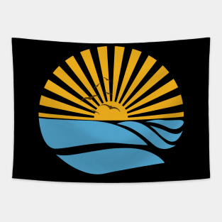 Sunset Cloud Landscape Summer Logo Tapestry