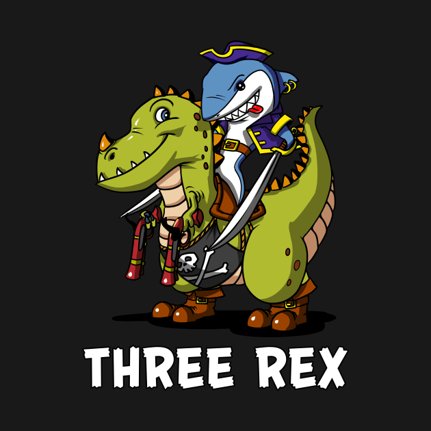 Three Rex Dinosaur 3rd Birthday Party Shark Pirate by underheaven