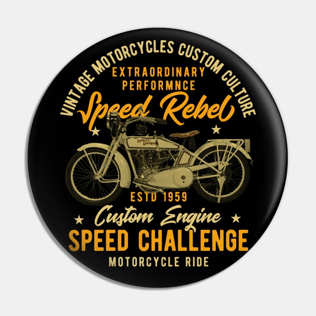 Legendary American Motorcycle Speed Racer Pin by MotorManiac