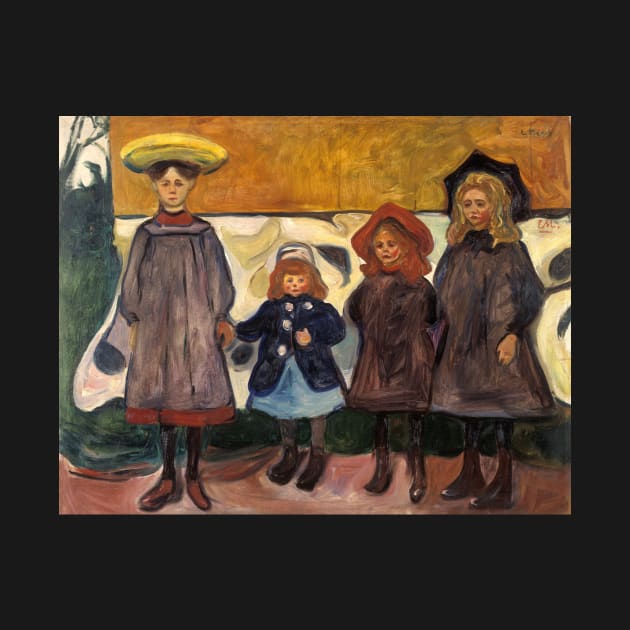 Four Girls in Asgardstrand by Edvard Munch by Classic Art Stall