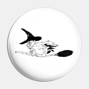 War Pig Witch Vintage Cartoon Pin