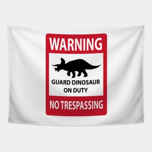 No Trespassing (Triceratops) Sign Tapestry