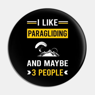 3 People Paragliding Paraglide Paraglider Pin