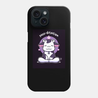 Kawaii Cute Yoga Meditating Cow Phone Case