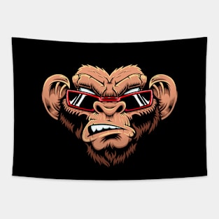 Monkey Animal Face Glasses Cool Tapestry