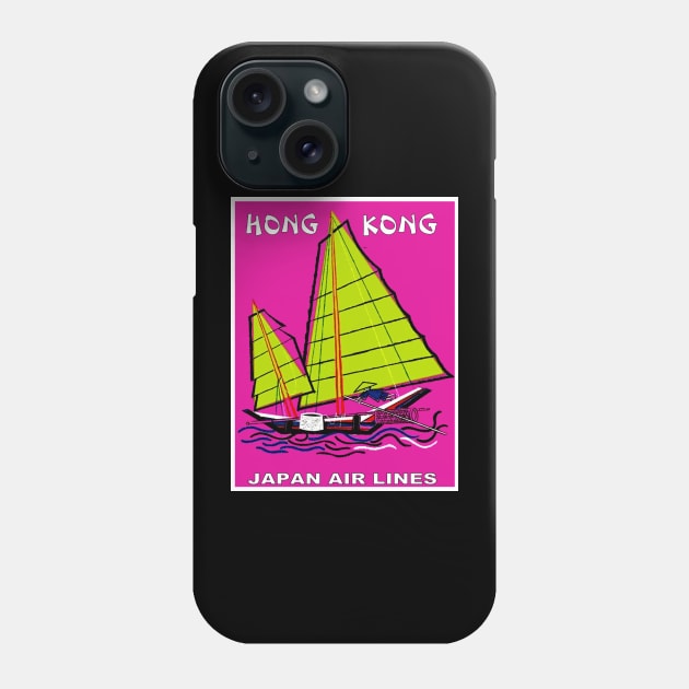 Japan Air Lines Vintage Fly to Hong Kong Advertising Print Phone Case by posterbobs