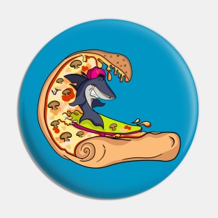 Surfing pizza Pin