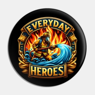 The Heroic Fireman's Battle Pin