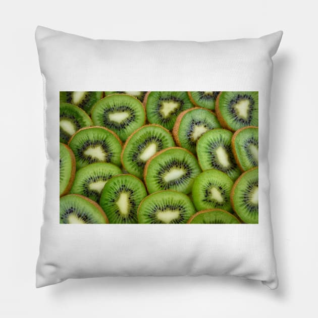 Bright Green Kiwi Pillow by aestheticand