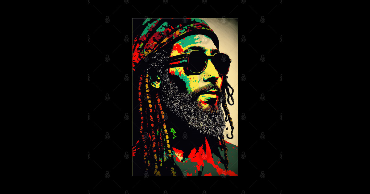 reggae rasta peace hippie bob marley - Bob Marley Reggae - Sticker ...