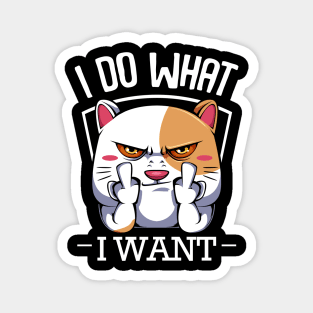 Cat - I Do What I Want - Funny Cats Saying Magnet