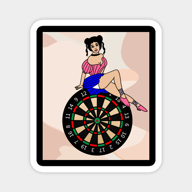 Dartboard Dart Player With Darts Arrows Magnet by flofin