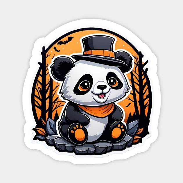 A panda bear wearing a top hat Magnet by CreativeXpro