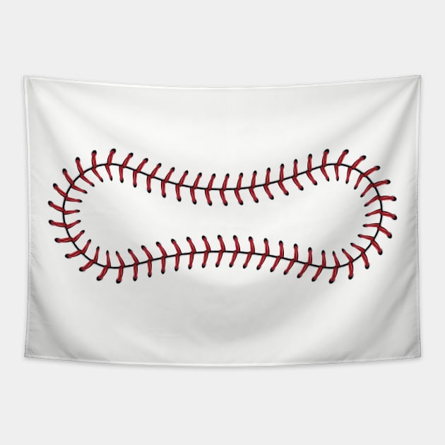 Red Baseball Lace Tapestry by AnnArtshock