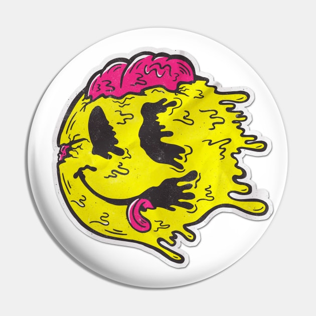 Melting Rave Smiley Pin by SamuelBThorne