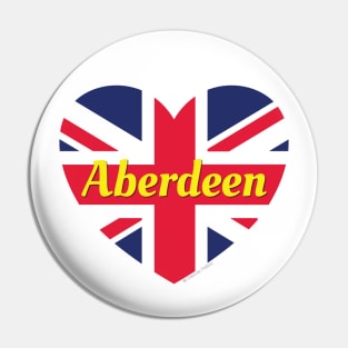 Aberdeen Scotland UK British Flag Heart Pin