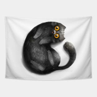 Happy smiling black cat Tapestry