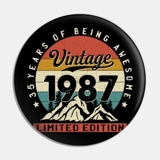 35 Years Of Being Awesome Vintage 1987 35th Birthday 35th Birthday Gift Pin