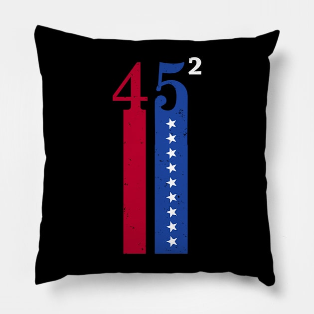 45 Squared trump president Pillow by PixelArt