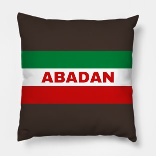 Abadan City in Iranian Flag Colors Pillow