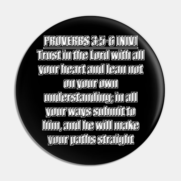 Proverbs 3:5-6 New International Version Bible Verse Pin by Holy Bible Verses