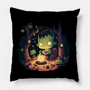 Frankenstein Summer Campfire Pillow