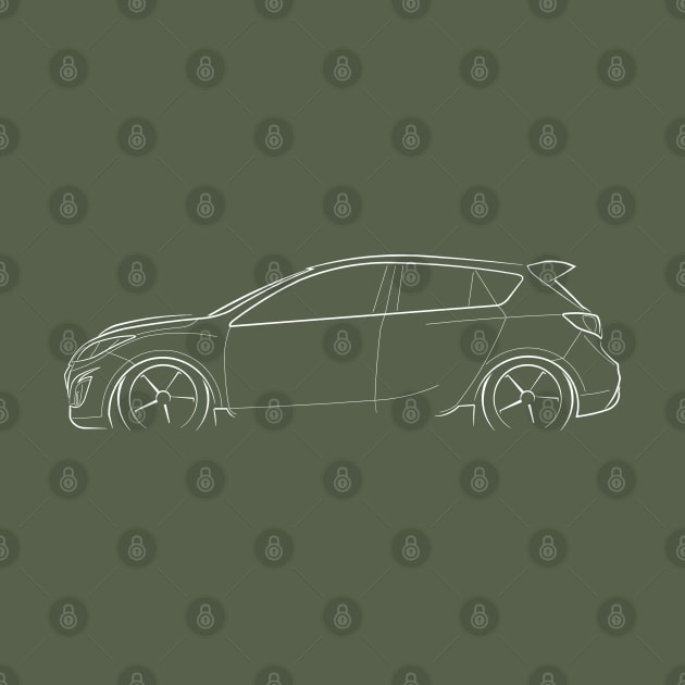 Mazda3 MPS BL Mazdaspeed 3 - profile stencil, white by mal_photography