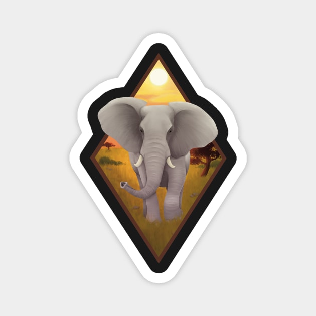 Realistic African elephant Magnet by TimeSkiff