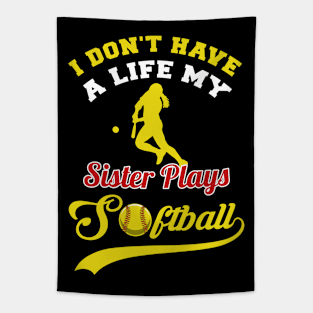 Proud Sibling Brother Sister Fun Softball Catcher Tapestry