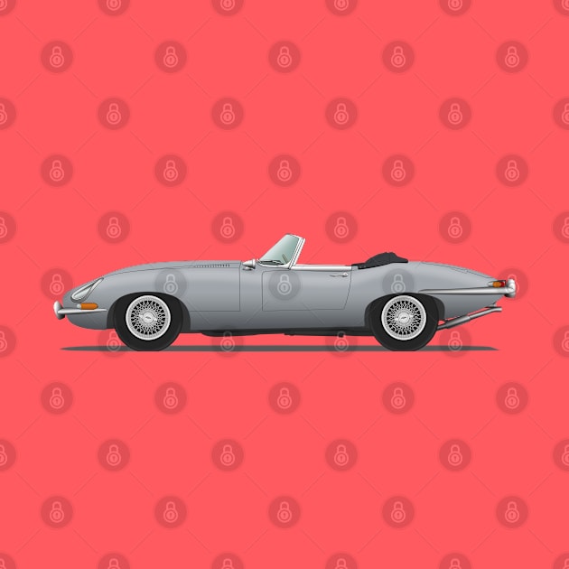 Jaguar E Type Roadster Mist Grey by SteveHClark