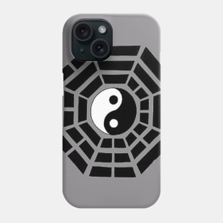 Pakua - Yin Yang and Eight Trigrams (Black) Phone Case