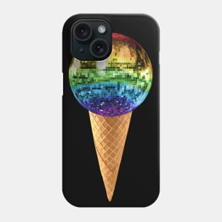 Rainbow Disco Ball Ice Cream Cone Phone Case