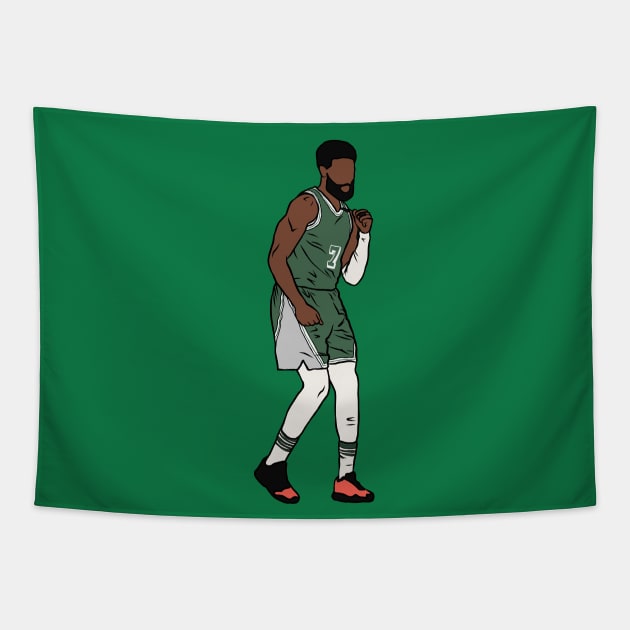 Jaylen Brown Celebration Tapestry by rattraptees