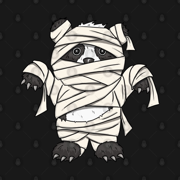 Cute Giant Panda Bear in Mummy Style Halloween by SkizzenMonster