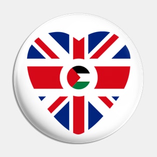 British Palestinian Multinational Patriot Flag (Heart) Pin