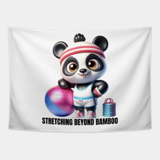 Panda Fitness Fun - Stretching Beyond Bamboo Active Wear Tapestry