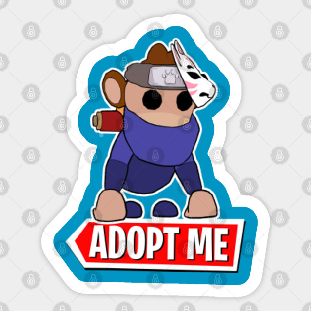 Adopt Me Ninja Monkey With Logo Adopt Me Sticker Teepublic - cool roblox ninja logo