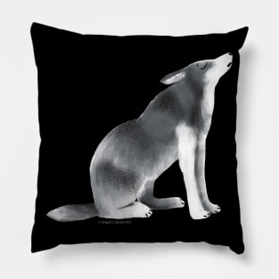 Howling Wolf Illustration Pillow