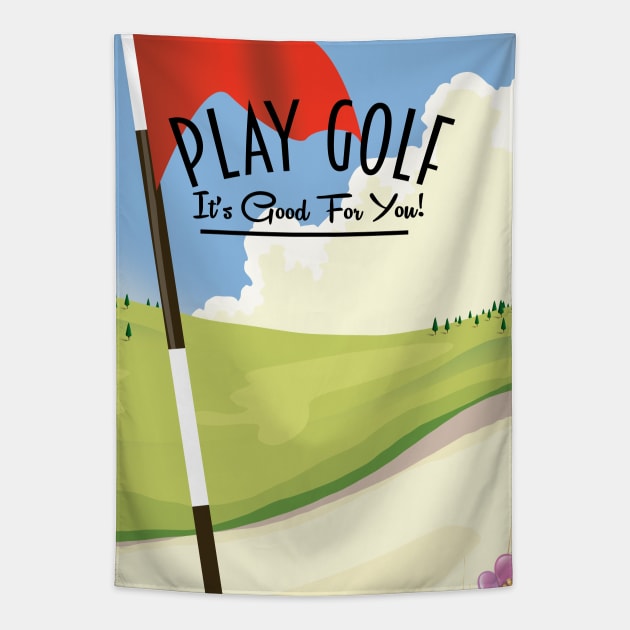 Play Golf! Its good for you! Tapestry by nickemporium1