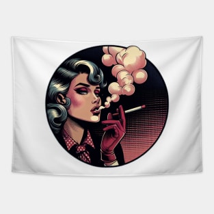 retro woman smoker Tapestry