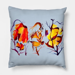 Watercolor Chic Elegant Artistic Flowers Pillow