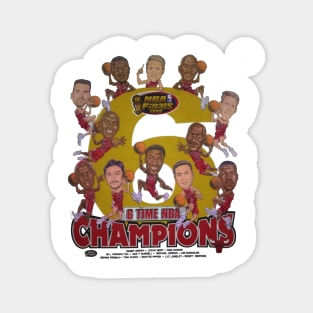 Vintage 1998 Chicago Bulls Championship Caricature Shirt Magnet