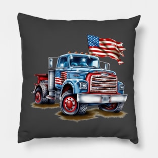 4th of July Ford Truck Design Pillow