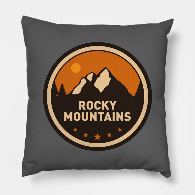 Rocky Mountains Badge Pillow by Isabelledesign