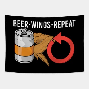 Chicken Wings Beer Repeat Fast Food Lover Gift Tapestry