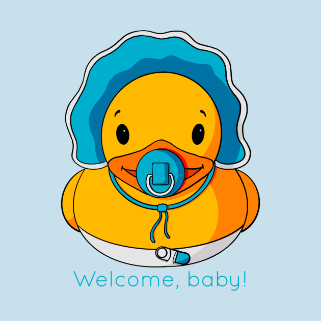 Welcome Baby Boy Rubber Duck by Alisha Ober Designs