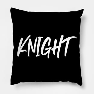 White Script Knight Pillow