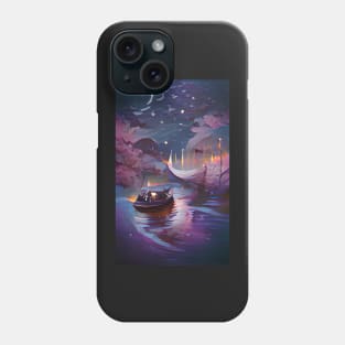 Night Sailing Watercolor Art Phone Case