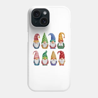 Christmas Gnomes watercolor set Phone Case