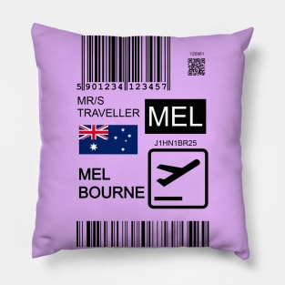 Melbourne Australia travel ticket Pillow